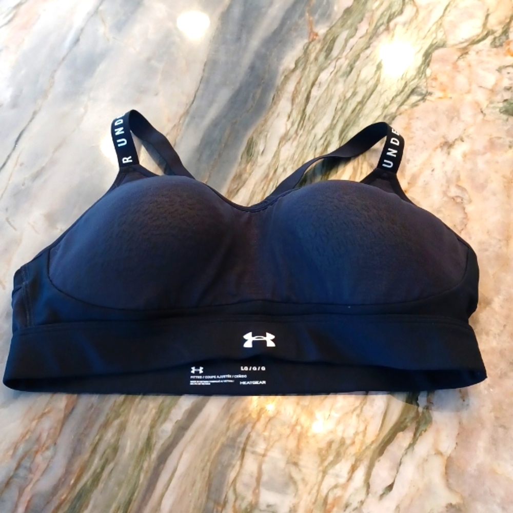 Under Armour Black Bra top, size Large